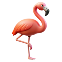 distinctive contemporary Ultra-detailed, hyper-specific isolated cutout of a single flamingo, standing on one leg with Transparent Background authentic png