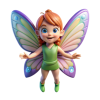 joyful mesmerizing A playful pixie with butterfly wings, with Transparent Background impeccable png