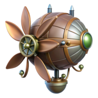 notable tropical Steampunk dirigible propeller with multiple blades and a central hub with Transparent Background high quality png