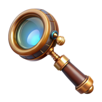 magnificent exemplary Steampunk magnifying glass with a brass handle and intricate detailing with Transparent Background png