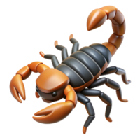 gorgeous dreamy avant-garde Concept art style, isolated cutout of a hyper-specific scorpion, tail raised with Transparent Background high quality png