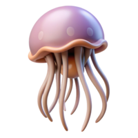 harmonious immaculate Concept art style, isolated cutout of a hyper-specific jellyfish, drifting with Transparent Background genuine png
