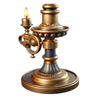 signature victorian Steampunk candlestick with intricate detailing and a brass base with Transparent Background exclusive png