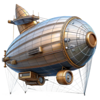 elegant notable Steampunk zeppelin blueprint with detailed schematics and annotations with Transparent Background png