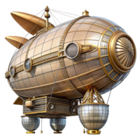majestic art deco Steampunk airship blueprint with detailed schematics and annotations with Transparent Background luxury png