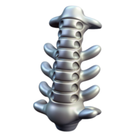 inspired rustic Concept art style, isolated cutout of a biomechanical spine with flexible metallic vertebrae with Transparent Background gallery standard png
