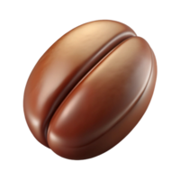 magnificent abstract A single coffee bean, highly realistic and textured with Transparent Background genuine png
