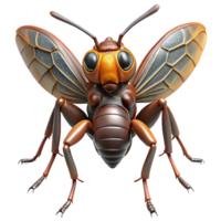 iconic retro Hyper-specific, professional render of a genetically engineered alien insect, photorealistic, isolated cutout with Transparent Background refined png