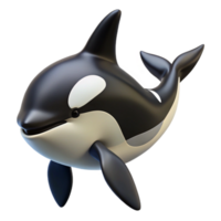 mesmerizing art deco Killer whale orca, black and white, dorsal fin with Transparent Background detailed png