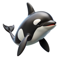 gorgeous bold nordic Killer whale orca, black and white, dorsal fin with Transparent Background precision png