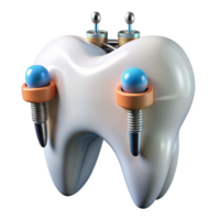 impressive coveted Professional render, hyper-specific isolated cutout of a biomechanical tooth with internal sensors and drills with Transparent Background png