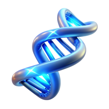 etéreo pitoresco uma dna Duplo hélice, brilhando com a etéreo azul luz com transparente fundo refinado png