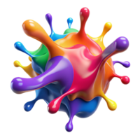 pristine elegant A splash of vibrant, multi-colored paint with Transparent Background 4K png