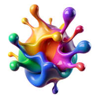joyful enchanting A splash of vibrant, multi-colored paint with Transparent Background refined png