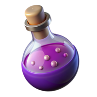 elegant calm geometric A single, stylized potion bottle with bubbling liquid, with Transparent Background expertly shot png