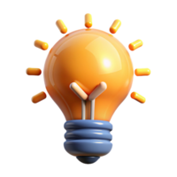 pristine inspired A stylized lightbulb, with a glowing filament, representing an idea with Transparent Background png