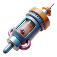majestic distinguished Concept art style, isolated cutout, ultra-detailed, hyper-specific render of a nanite injection device with Transparent Background png