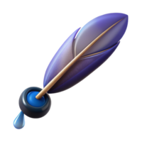 mesmerizing energetic traditional A single, realistic feather pen, with an ink drop forming at the tip with Transparent Background high resolution png