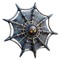 majestic standout Photorealistic, ultra-detailed isolated cutout of a biomechanical spider web with conductive threads and sensors with Transparent Background png
