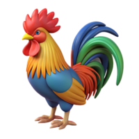 impressive sought-after Rooster, colorful feathers, crowing with Transparent Background png