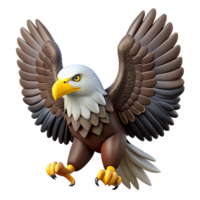 intense enchanting Eagle, American bald eagle, spreading wings with Transparent Background original png