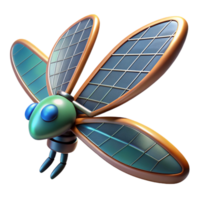 hypnotic art deco Photorealistic, ultra-detailed isolated cutout of a biomechanical dragonfly wing with solar panels and energy storage with Transparent Background exclusive png
