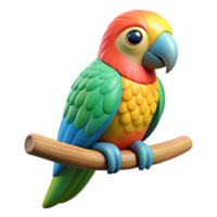 hypnotic remarkable Parrot, colorful feathers, perched on a branch branch not visible with Transparent Background png