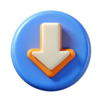 tranquil sumptuous A stylized download icon, with a downward-pointing arrow with Transparent Background sharp png