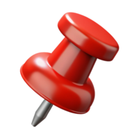 pristine standout A single, realistic pushpin, with a red head and a sharp point with Transparent Background png