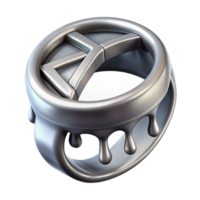 gorgeous dramatic coastal Concept art style, isolated cutout of a single, gleaming silver Draupnir ring, dripping with Norse runes with Transparent Background 8K png
