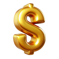 striking whimsical bohemian A single, realistic dollar sign, made of polished gold with Transparent Background authentic png
