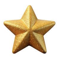 magnificent unforgettable A stylized star icon, five-pointed, made of sparkling gold glitter with Transparent Background png