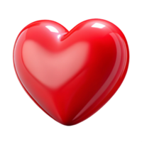 striking dreamy vintage A stylized heart icon, made of bright red, with a glossy finish with Transparent Background premium png