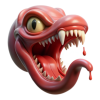 distinguished tropical Photorealistic, hyper-specific professional render of an isolated Hydra head, severed neck dripping venom with Transparent Background crisp png