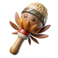 gorgeous unparalleled Hyper-specific concept art style isolated cutout of a tribal shaman's rattle, ultra-detailed, made of gourds and feathers with Transparent Background png