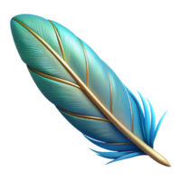 striking harmonious baroque A single, stylized feather with intricate details with Transparent Background crisp png