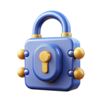 captivating impressionist Cybersecurity lock icon, data protection, with Transparent Background expertly shot png