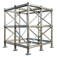 impressive distinguished Scaffolding metal framework structure, with Transparent Background png