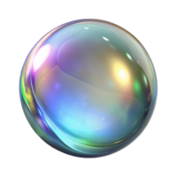 frappant sans précédent une seul, transparent bulle avec iridescent reflets avec transparent Contexte png