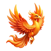 majestic timeless Phoenix, fiery bird, reborn from ashes with Transparent Background png