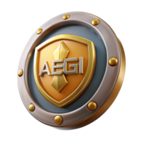 exquisite mysterious traditional Aegis, shield of Zeus and Athena with Transparent Background flawless png