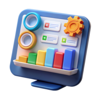 iconic geometric Project management software dashboard, task management, with Transparent Background expertly shot png