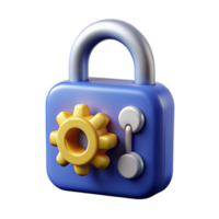 energetic serene A single, stylized lock with intricate mechanisms with Transparent Background ultra HD png
