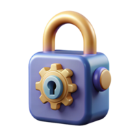 gorgeous surreal A single, stylized lock with intricate mechanisms with Transparent Background premium png