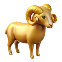 iconic futuristic Hyper-specific, professional render, isolated cutout of a single, golden Fleece of the Ram with Transparent Background original png
