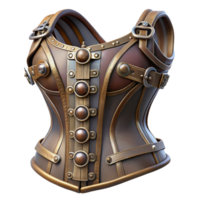 glorious art deco Steampunk corset with metal buckles, laces, and intricate detailing with Transparent Background exclusive png