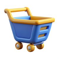 dynamic gorgeous A single, stylized shopping cart icon with Transparent Background detailed png