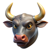 iconic urban Photorealistic, ultra-detailed, hyper-specific professional render of a single Minotaur head, isolated cutout with Transparent Background authentic png