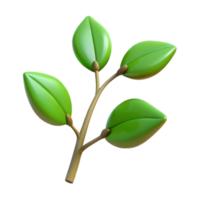 hypnotic artistic Professional render ultra-detailed isolated cutout of a single branch with budding leaves, with Transparent Background original png