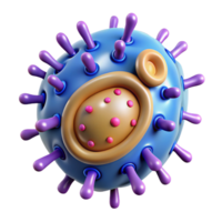 intense mesmerizing A stylized bacteria cell with internal structures with Transparent Background studio quality png